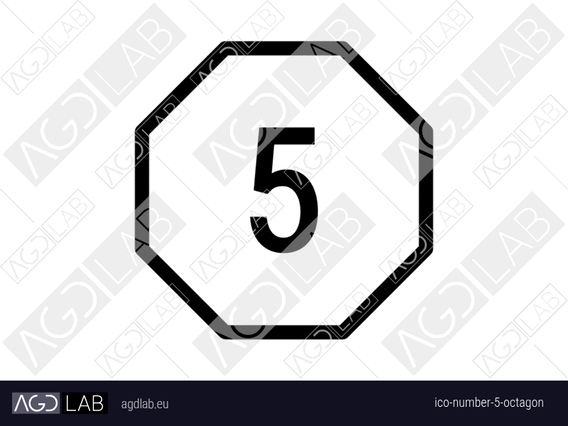 Number 5 octagon icon