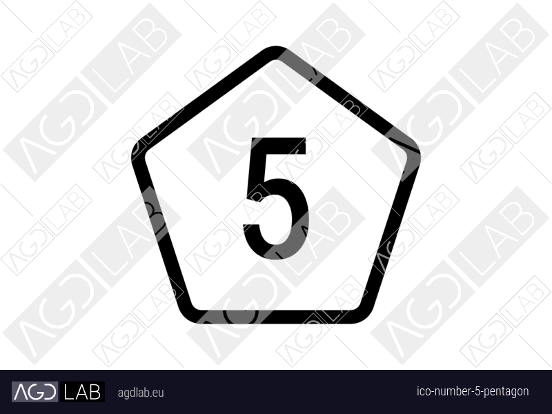 Number 5 pentagon icon