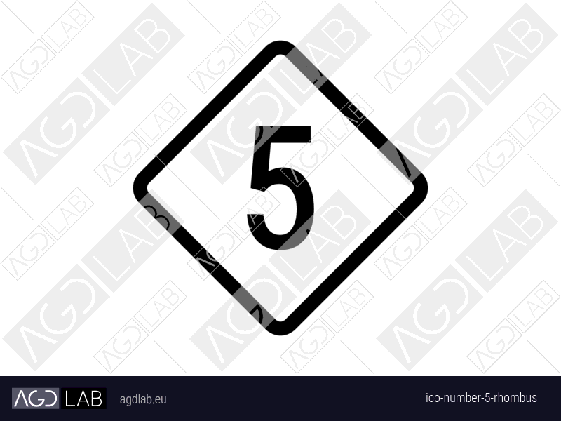 Number 5 rhombus icon