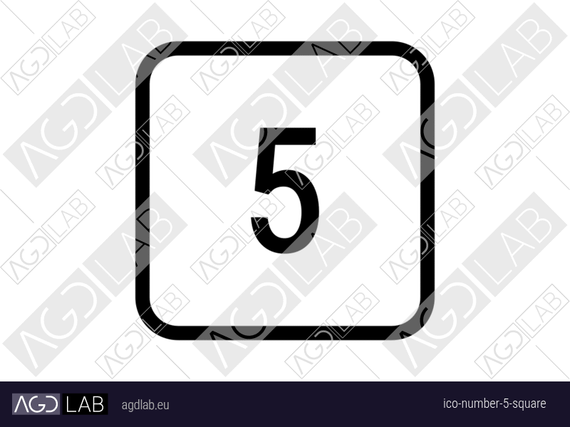 Number 5 square icon