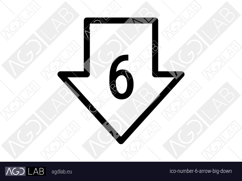 Number 6 arrow big down icon