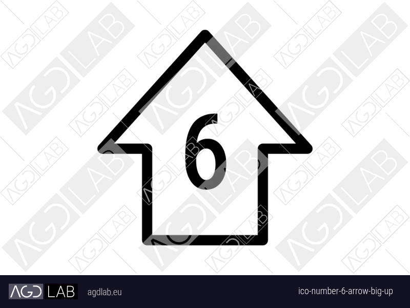 Number 6 arrow big up icon