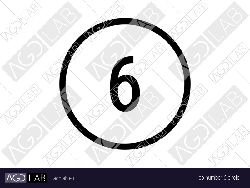 Number 6 circle icon
