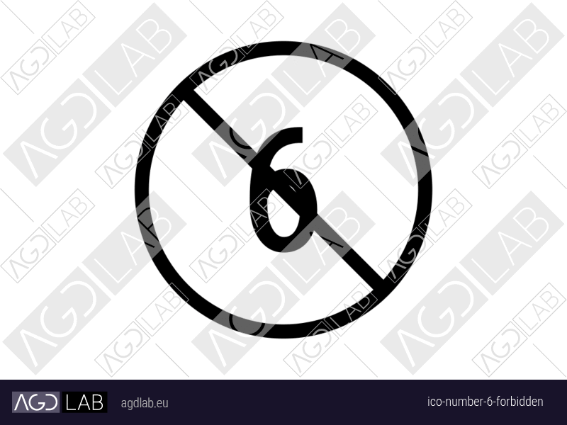 Number 6 forbidden icon
