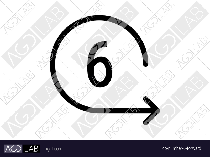 Number 6 forward icon