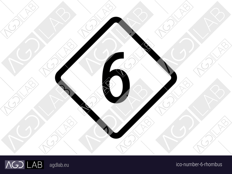 Number 6 rhombus icon