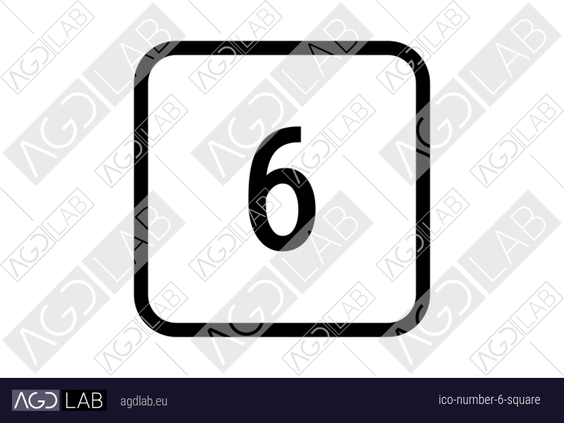 Number 6 square icon