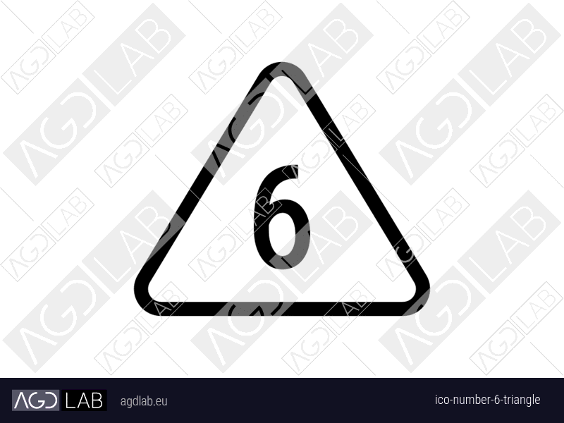 Number 6 triangle icon