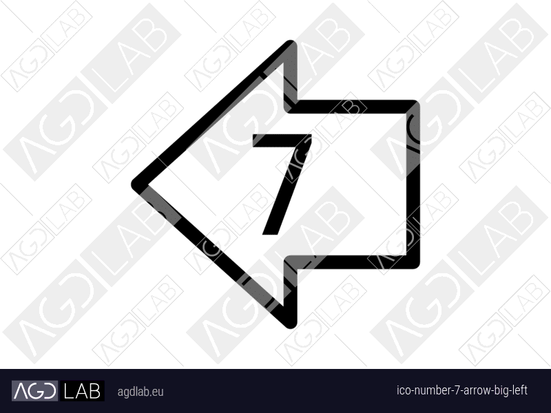 Number 7 arrow big left icon