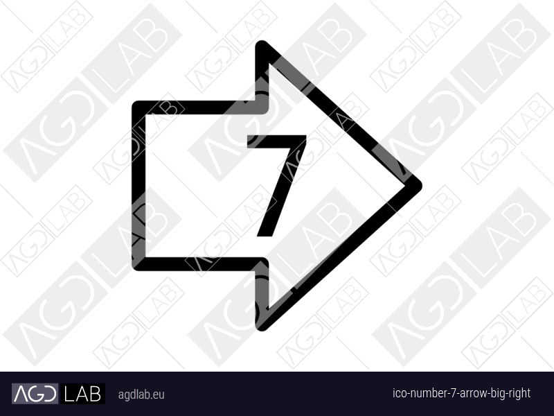 Number 7 arrow big right icon
