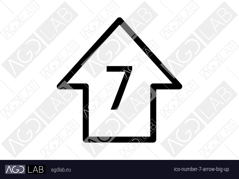 Number 7 arrow big up icon