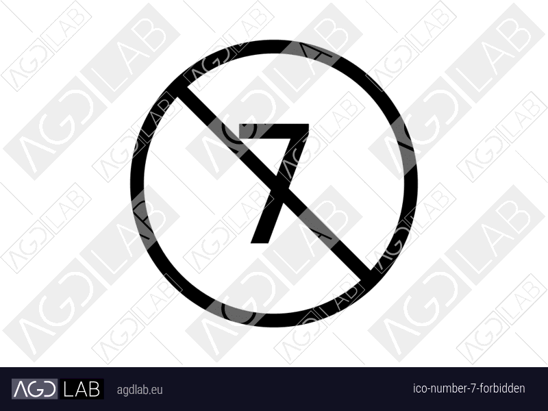 Number 7 forbidden icon