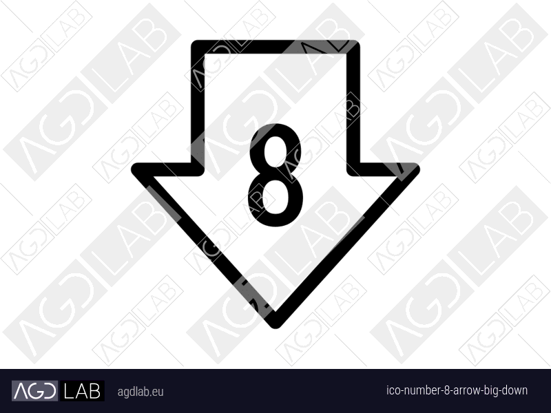 Number 8 arrow big down icon