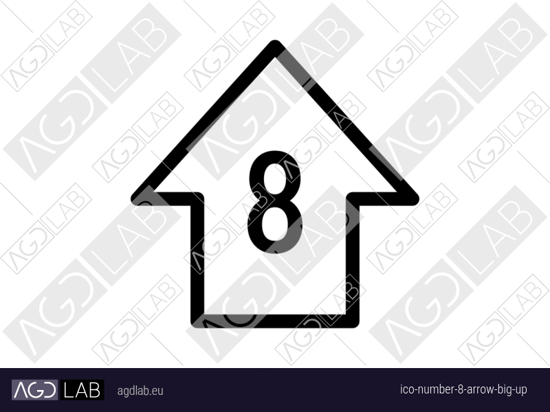 Number 8 arrow big up icon