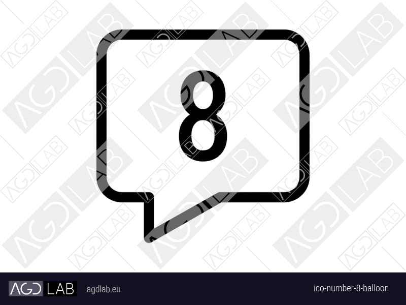 Number 8 balloon icon