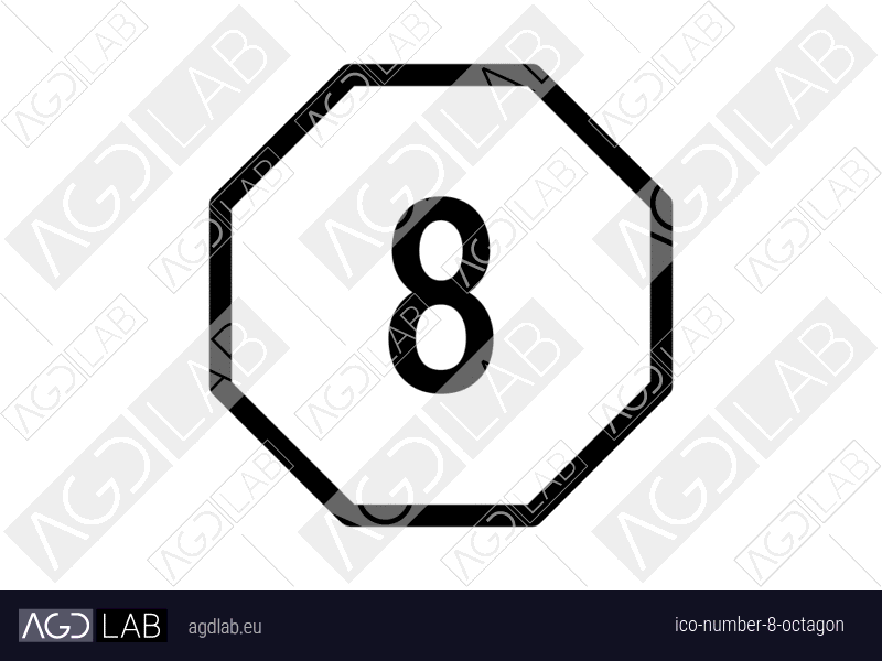 Number 8 octagon icon