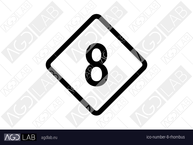 Number 8 rhombus icon