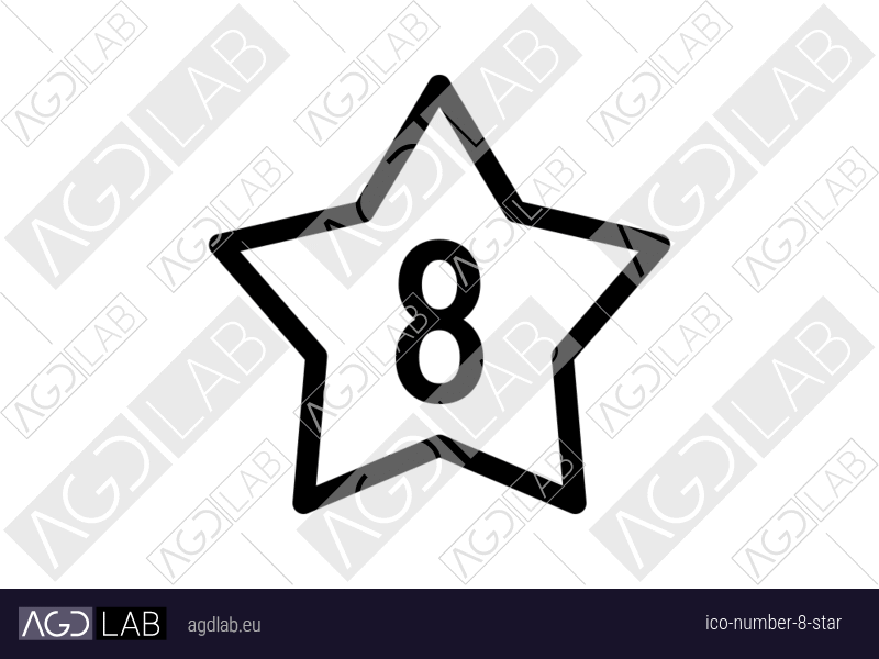Number 8 star icon