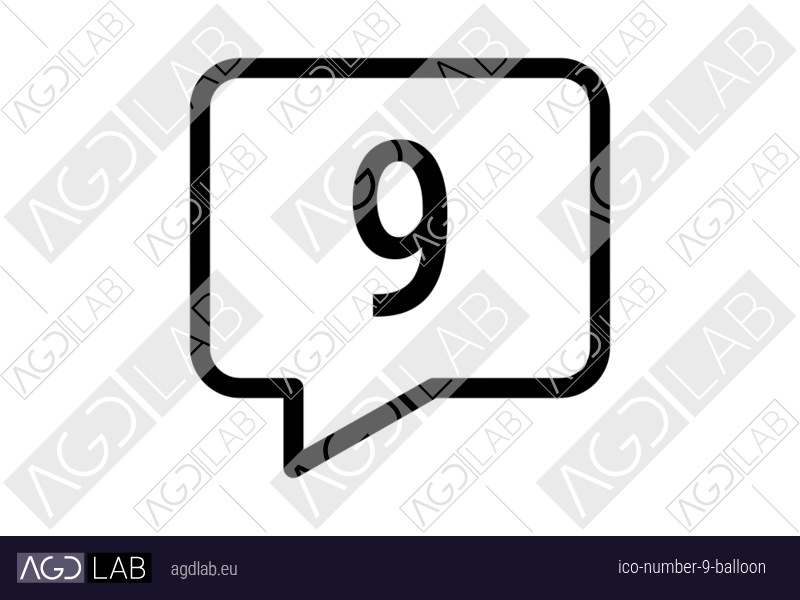 Number 9 balloon icon
