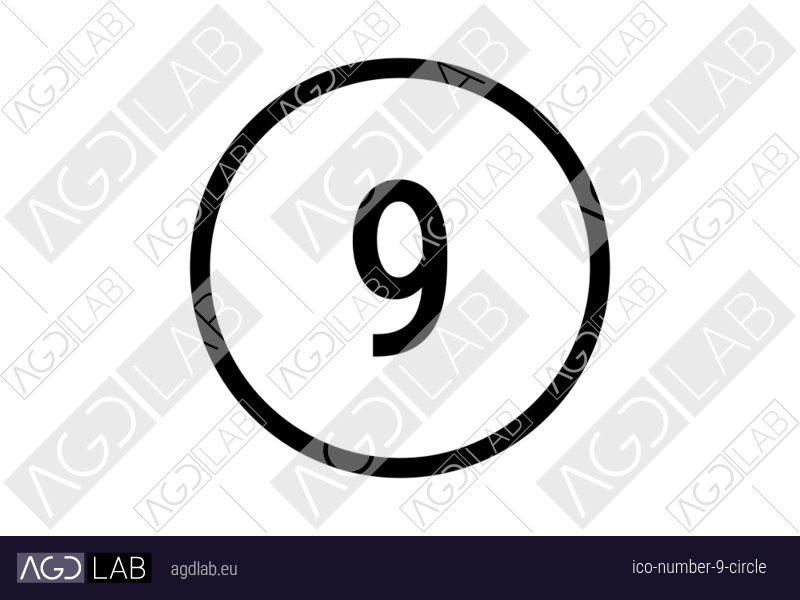 Number 9 circle icon