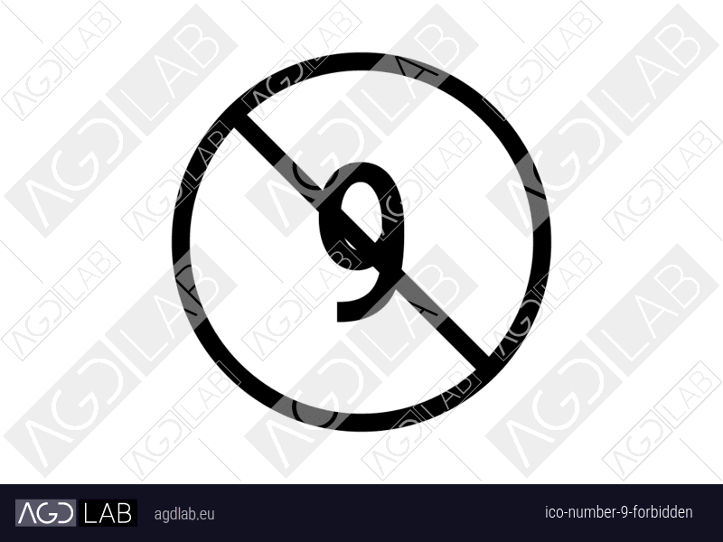 Number 9 forbidden icon