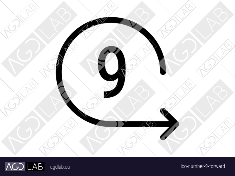 Number 9 forward icon