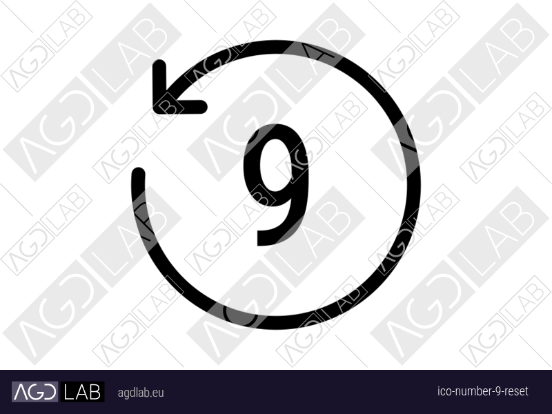 Number 9 reset icon