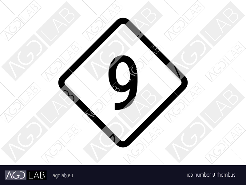 Number 9 rhombus icon