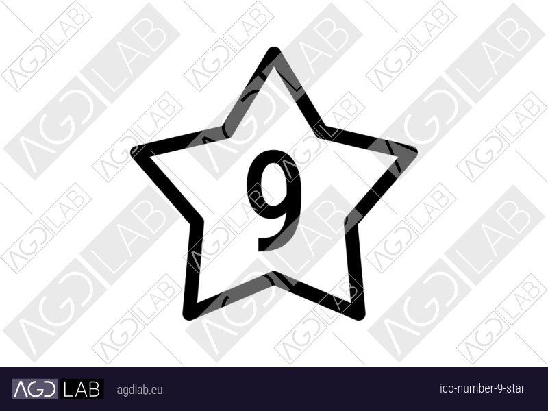 Number 9 star icon