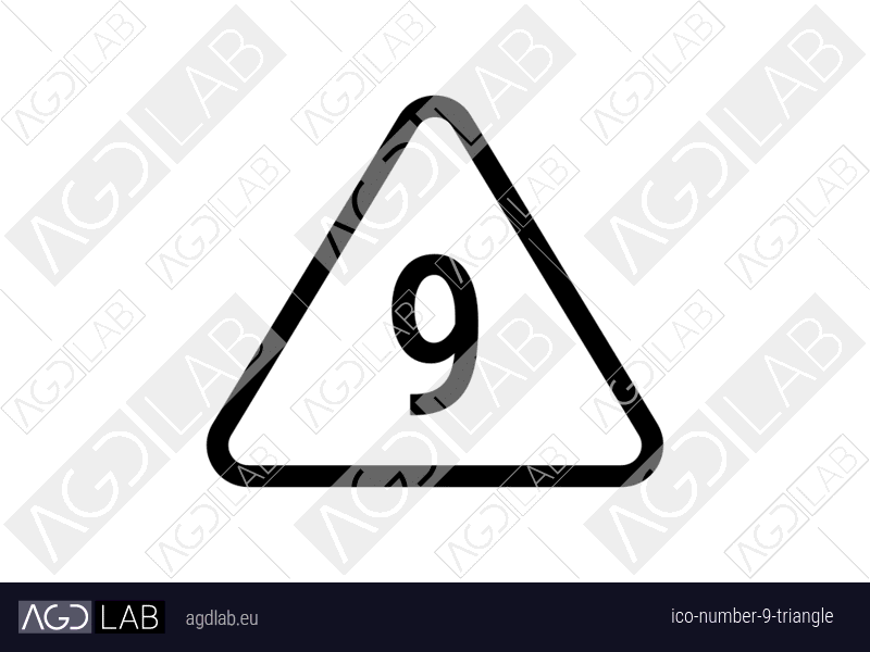 Number 9 triangle icon