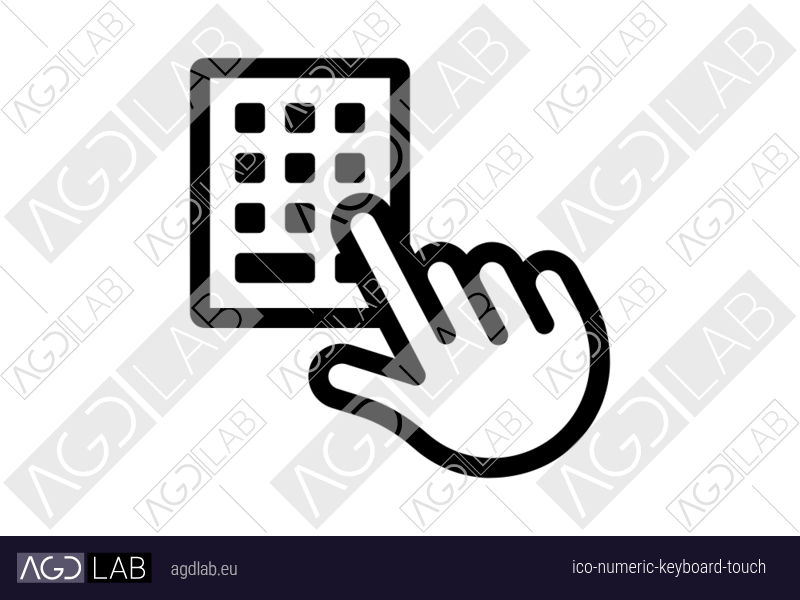 Numeric keyboard touch icon
