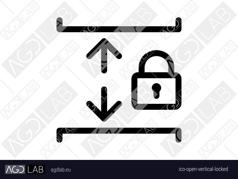 Open vertical locked icon