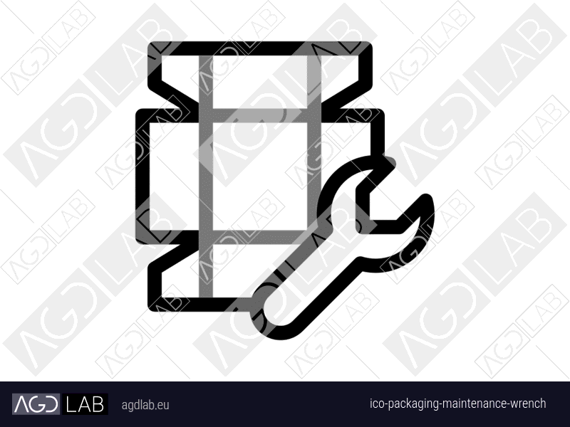 Packaging maintenance wrench icon