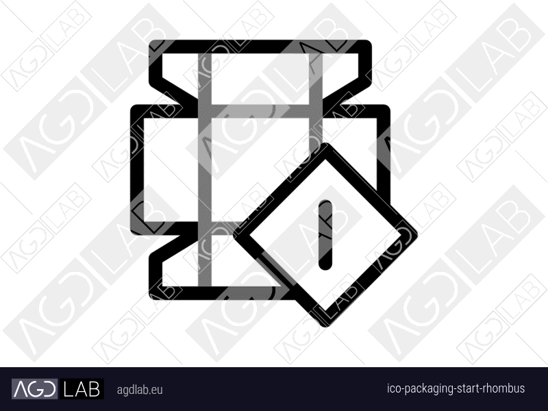 Packaging start rhombus icon
