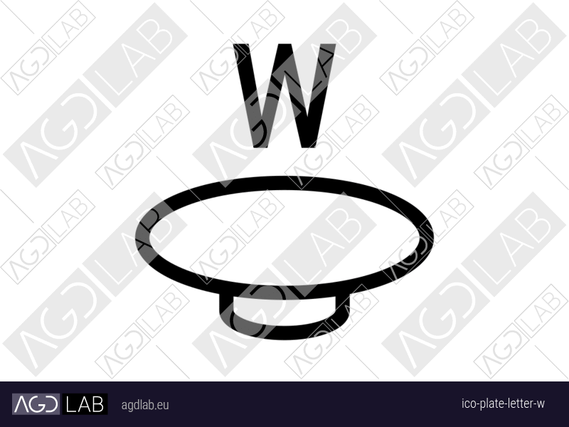Plate letter W icon