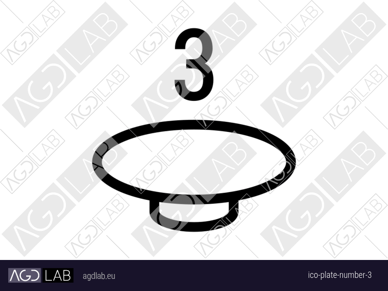 Plate number 3 icon