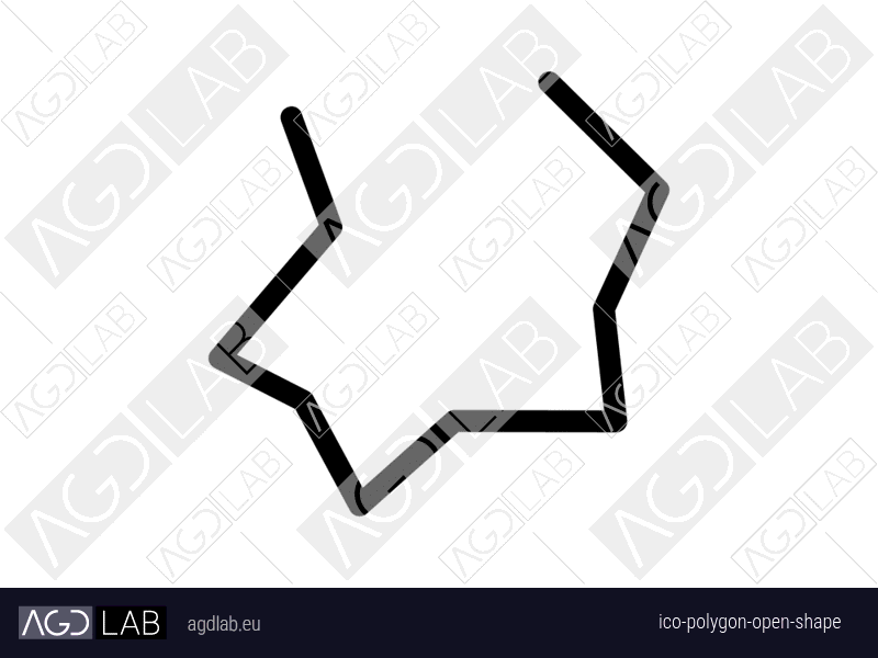 Polygon open shape icon