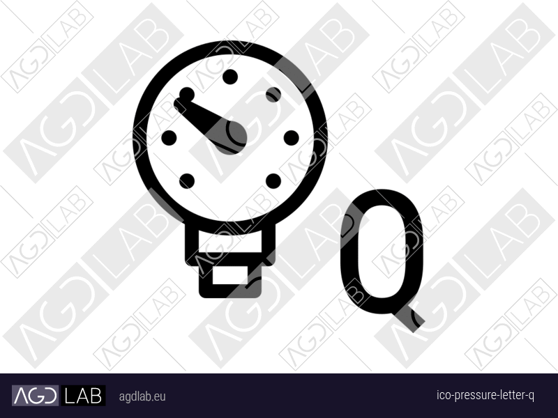 Pressure letter Q icon