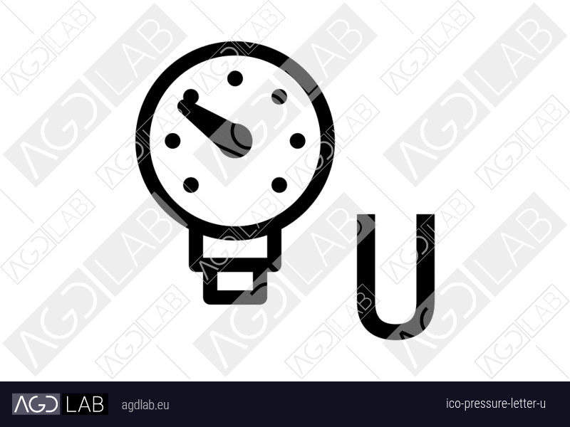 Pressure letter U icon