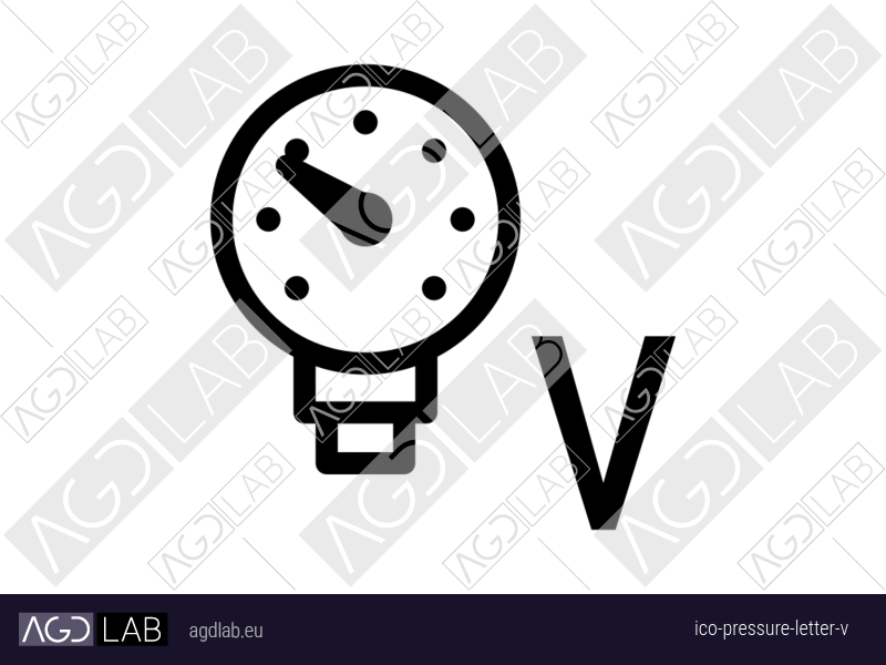 Pressure letter V icon
