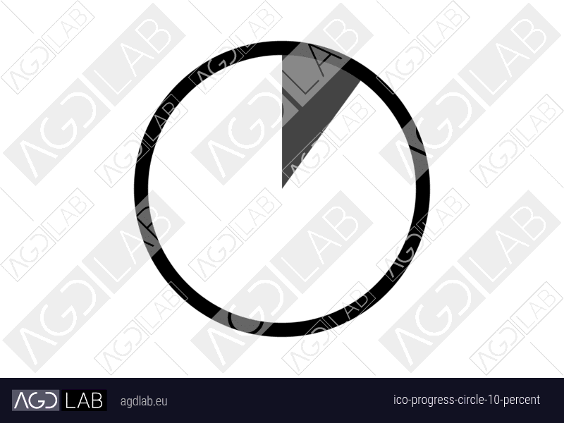 Progress circle 10 percent icon