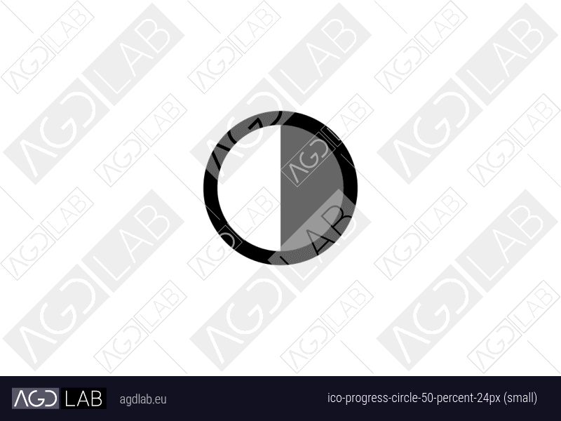 Progress circle 50 percent 24px (small) icon