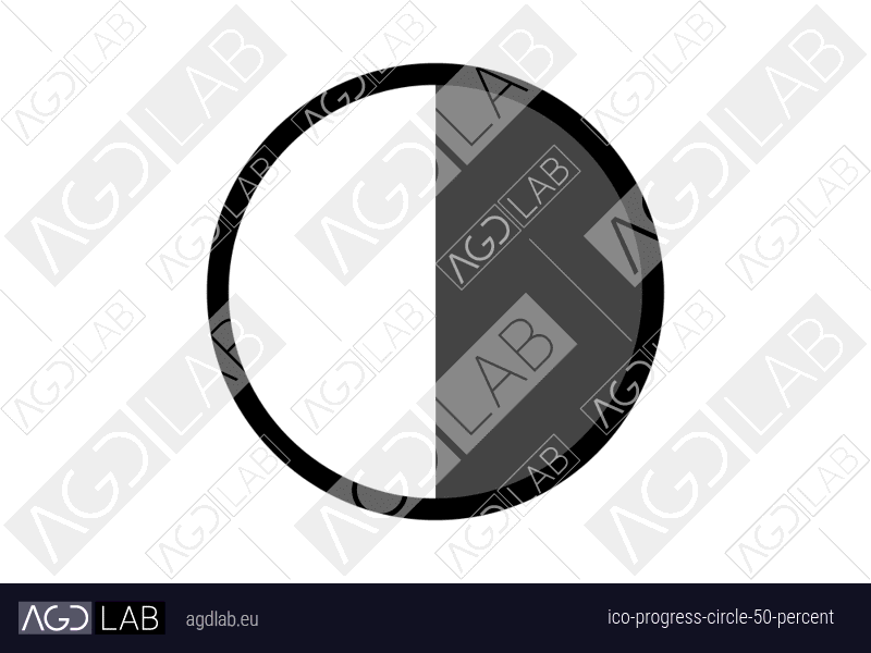 Progress circle 50 percent icon