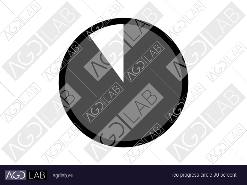 Progress circle 90 percent icon