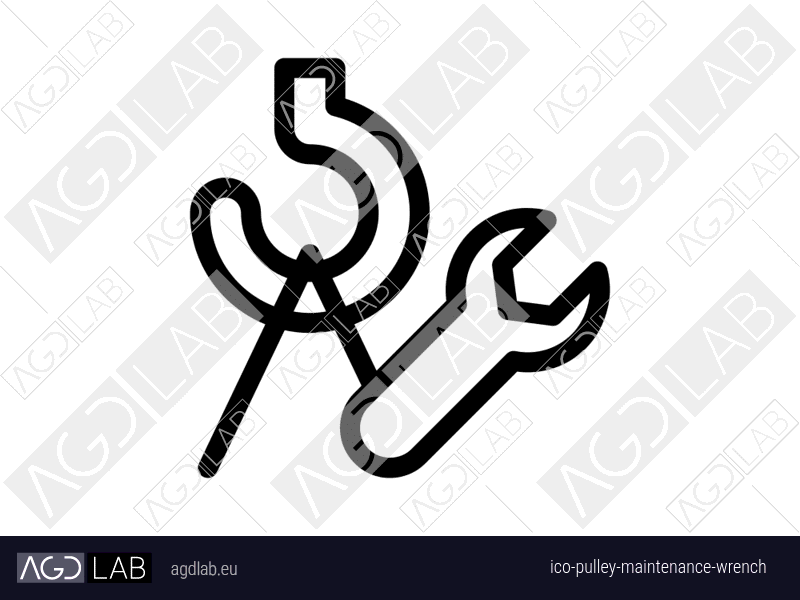 Pulley maintenance wrench icon