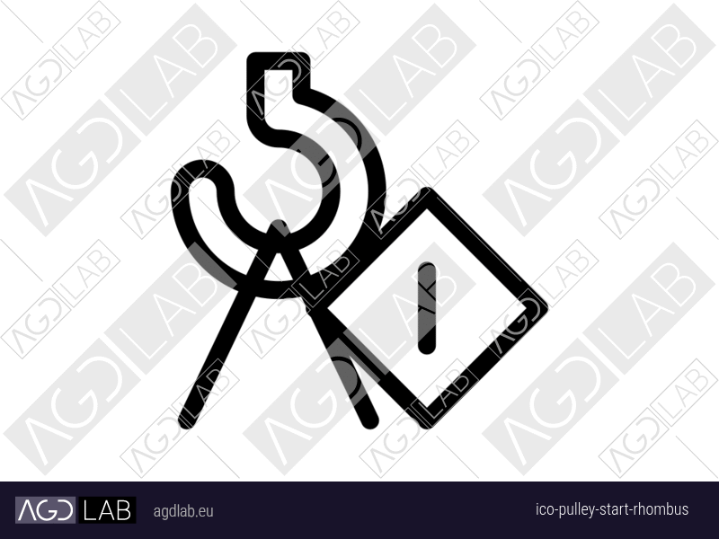 Pulley start rhombus icon