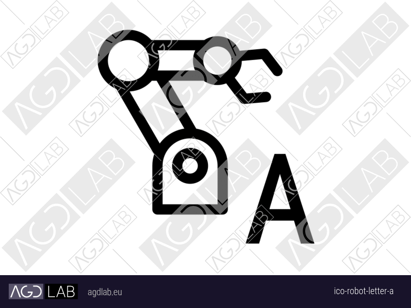 Robot letter A icon
