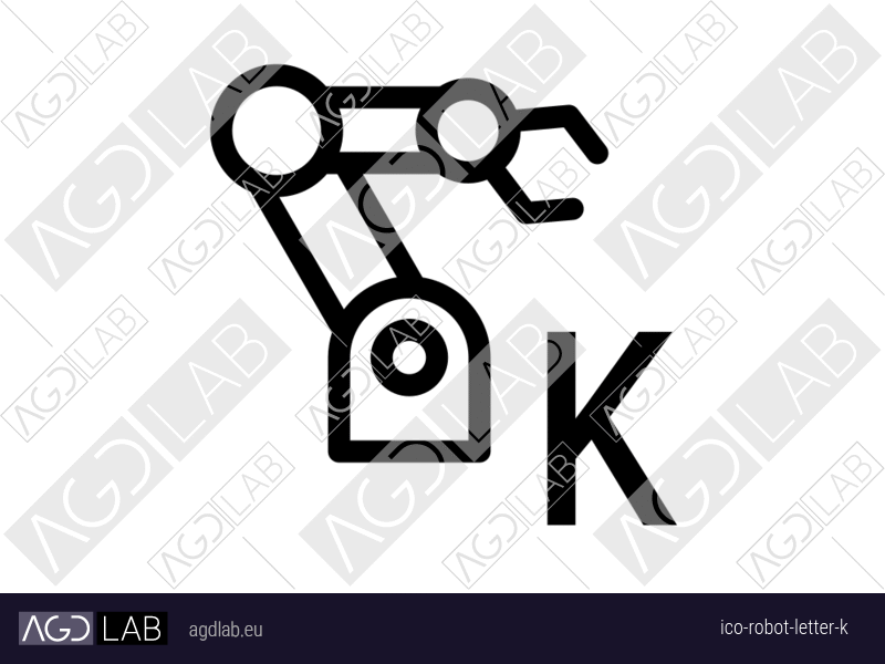 Robot letter K icon