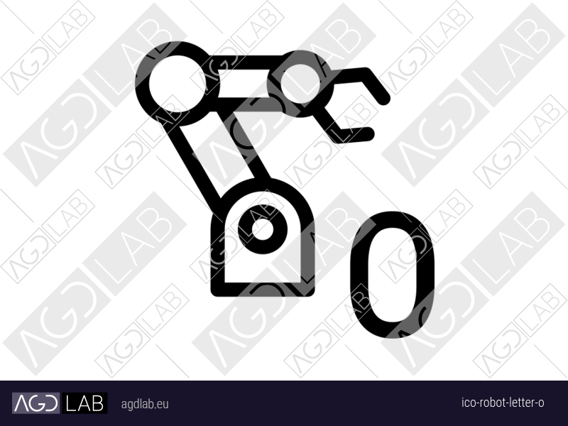Robot letter O icon