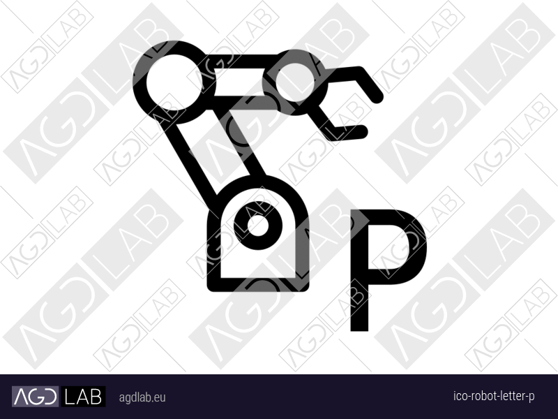 Robot letter P icon